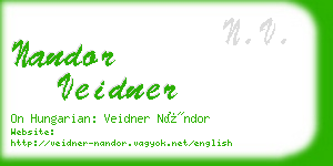 nandor veidner business card